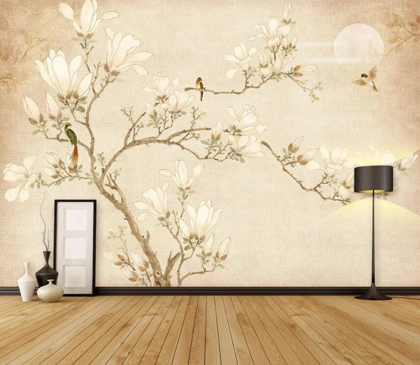 3D Flower Bird 1478 Wall Murals Wallpaper AJ Wallpaper 2