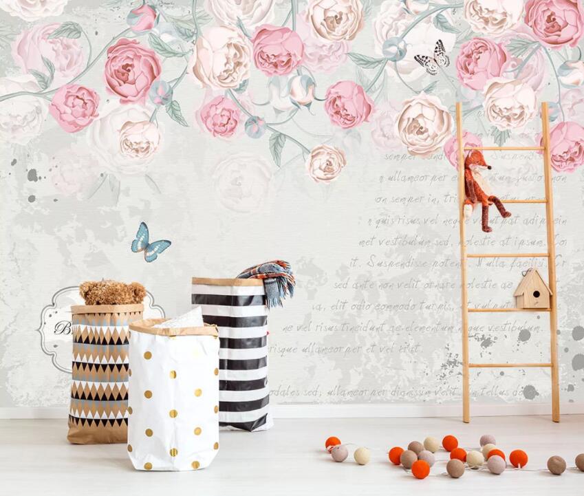 3D Pink Flowers 075 Wall Murals Wallpaper AJ Wallpaper 2