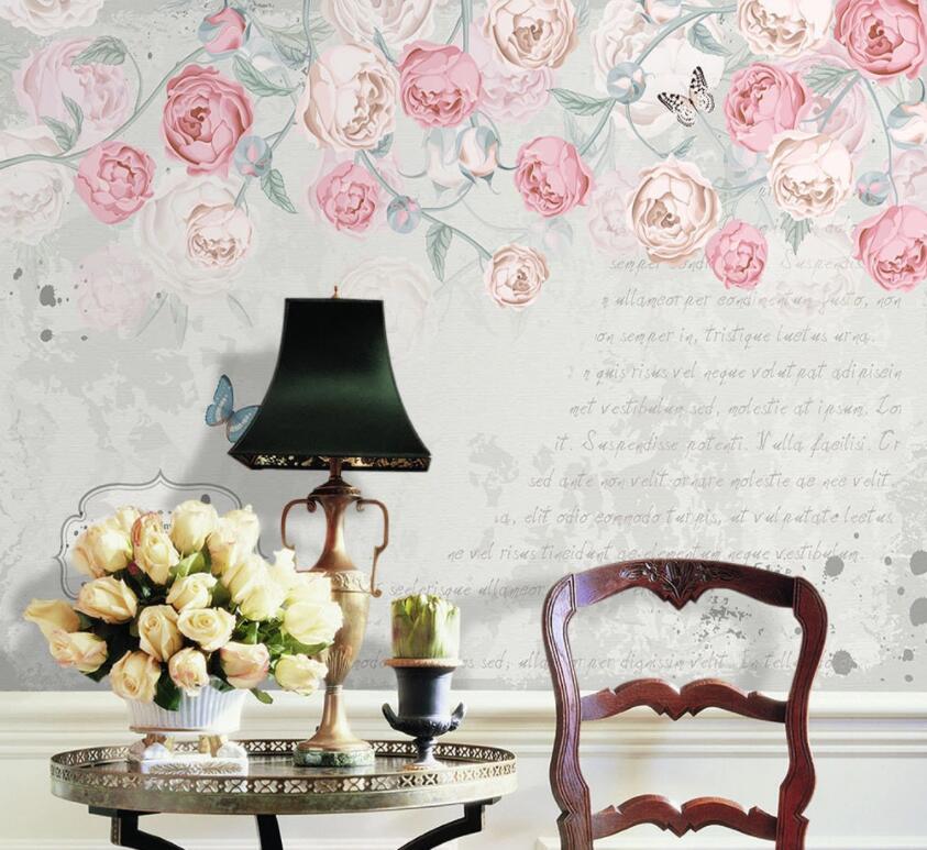 3D Pink Flowers 075 Wall Murals Wallpaper AJ Wallpaper 2