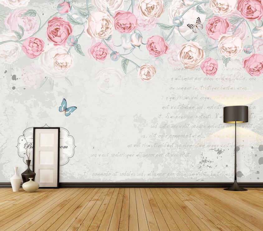 3D Pink Flowers 075 Wall Murals Wallpaper AJ Wallpaper 2