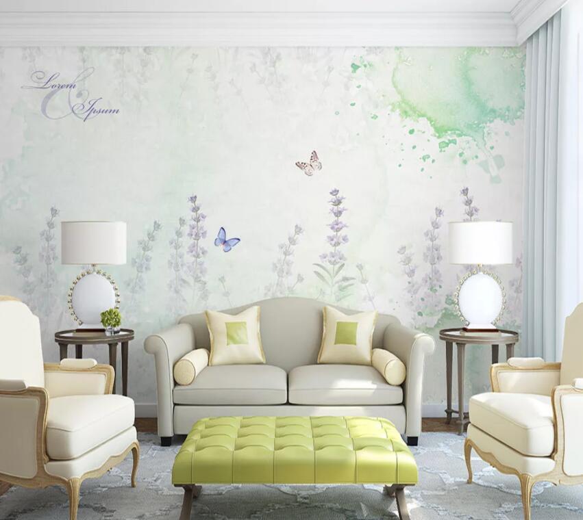 3D Flower Butterfly 072 Wall Murals Wallpaper AJ Wallpaper 2
