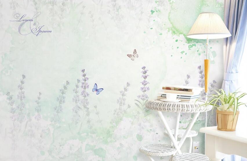 3D Flower Butterfly 072 Wall Murals Wallpaper AJ Wallpaper 2