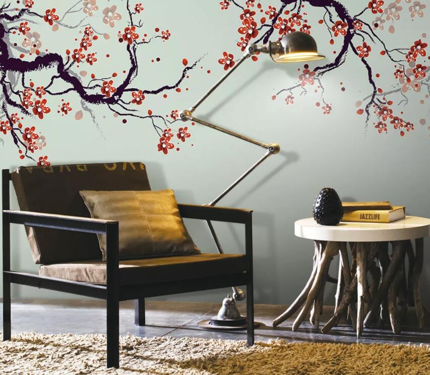 3D Red Plum 067 Wall Murals Wallpaper AJ Wallpaper 2
