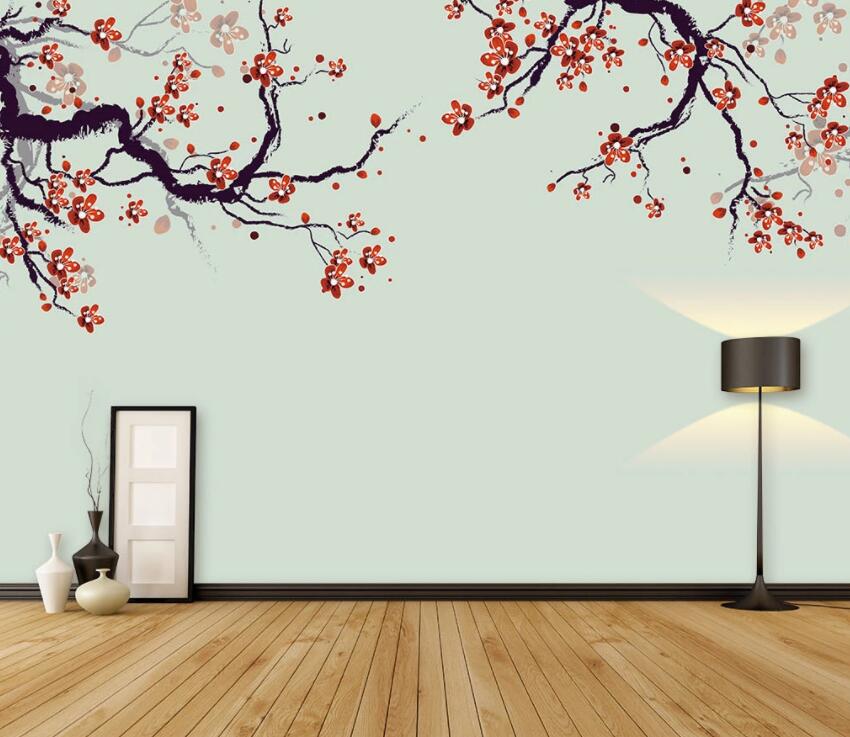 3D Red Plum 067 Wall Murals Wallpaper AJ Wallpaper 2
