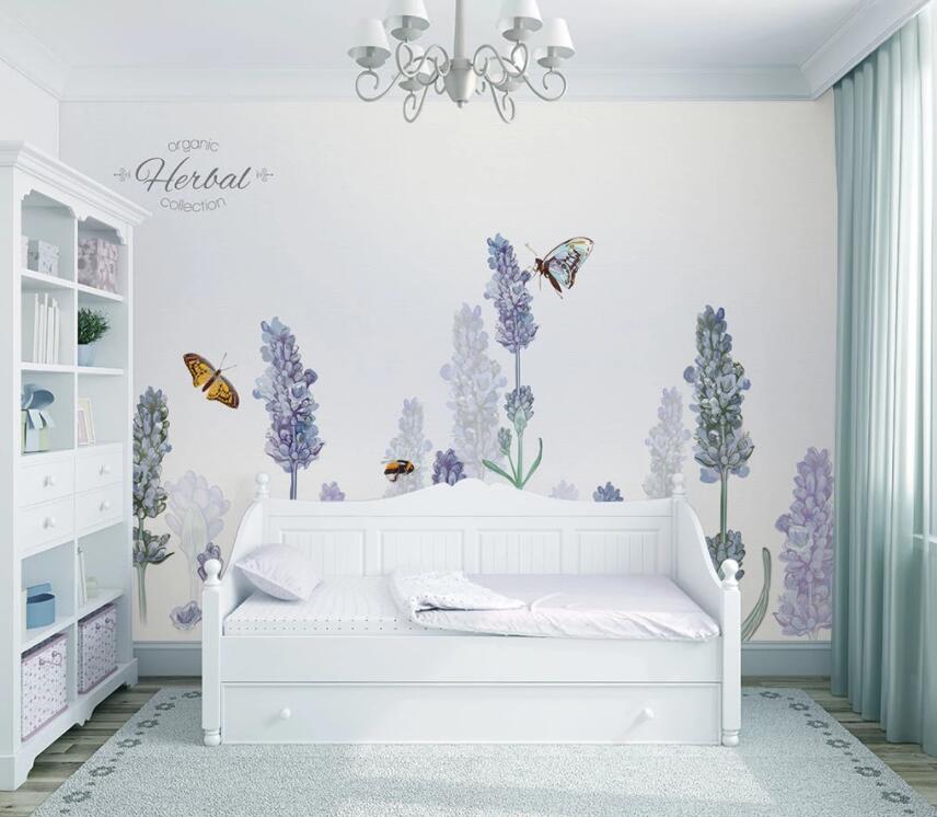 3D Flower Butterfly 066 Wall Murals Wallpaper AJ Wallpaper 2