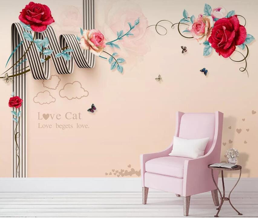 3D Red Rose 1434 Wall Murals Wallpaper AJ Wallpaper 2