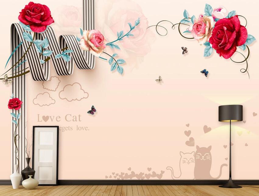 3D Red Rose 034 Wall Murals Wallpaper AJ Wallpaper 2