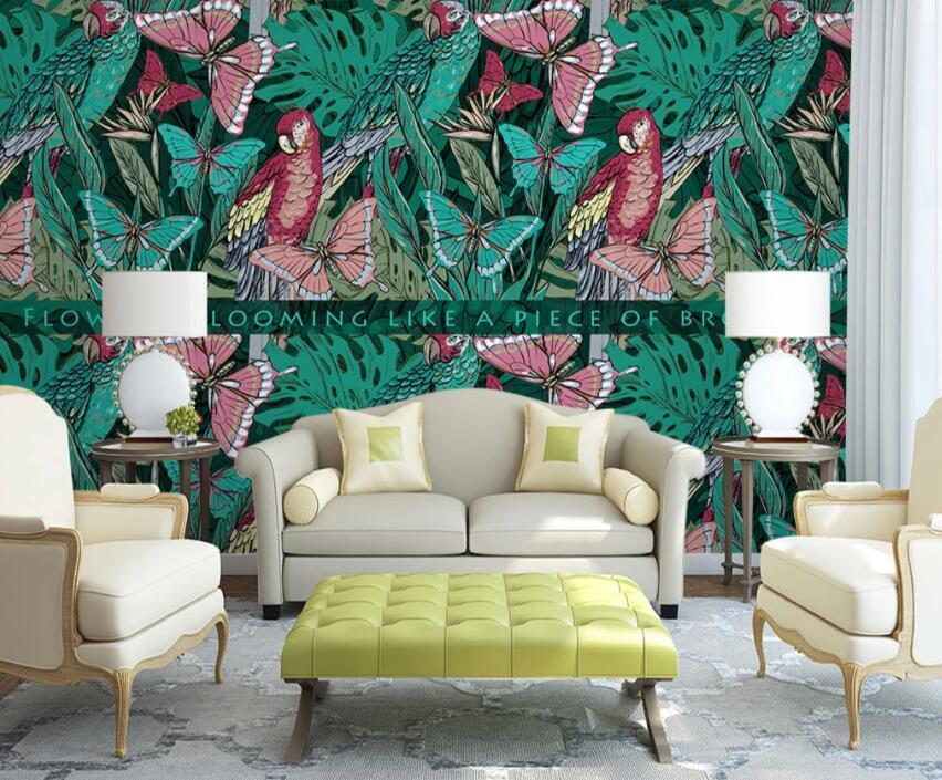 3D Butterfly Plant 039 Wall Murals Wallpaper AJ Wallpaper 2