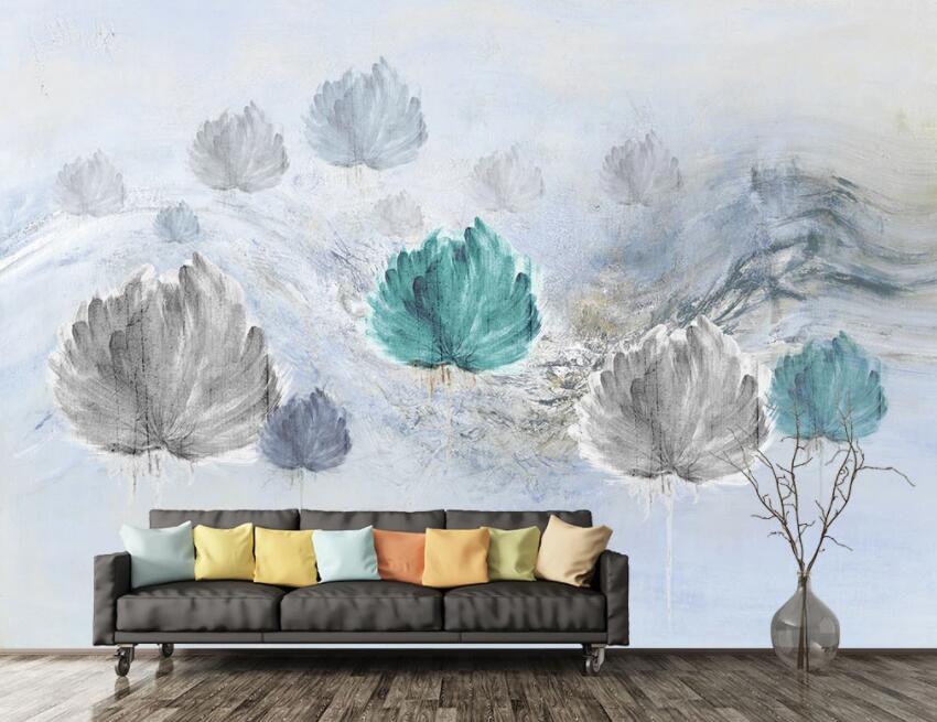 3D Colored Leaves 029 Wall Murals Wallpaper AJ Wallpaper 2