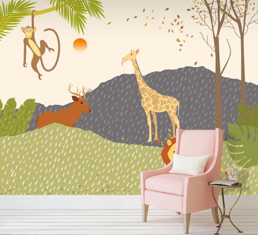 3D Animal Park 025 Wall Murals Wallpaper AJ Wallpaper 2