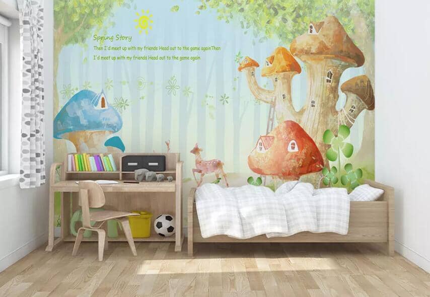 3D Mushroom House 1417 Wall Murals Wallpaper AJ Wallpaper 2