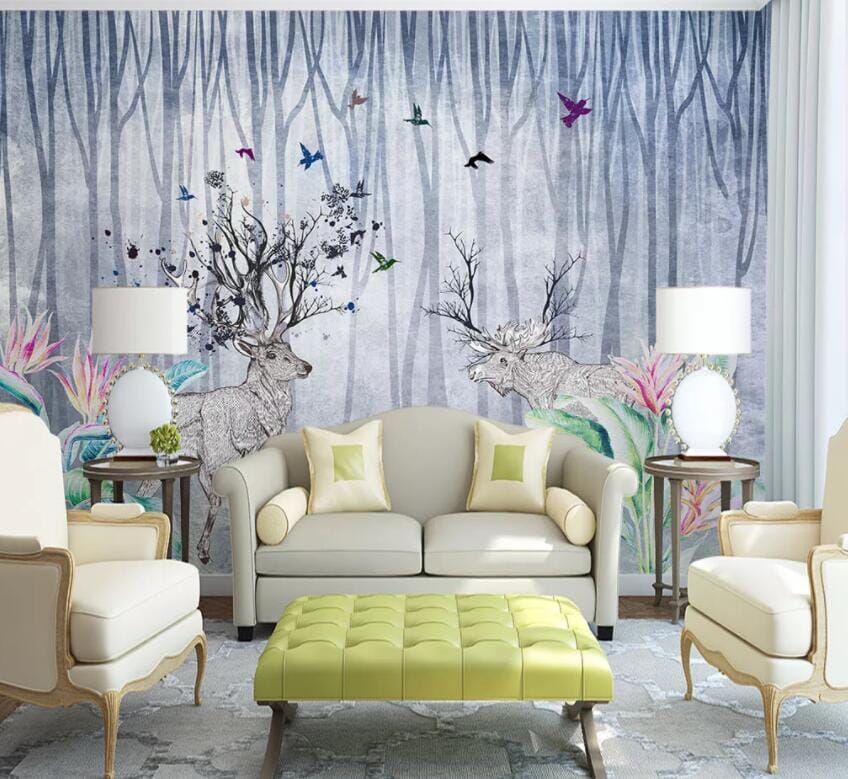 3D Forest Fawn 1414 Wall Murals Wallpaper AJ Wallpaper 2
