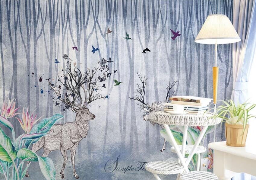 3D Forest Fawn 1414 Wall Murals Wallpaper AJ Wallpaper 2