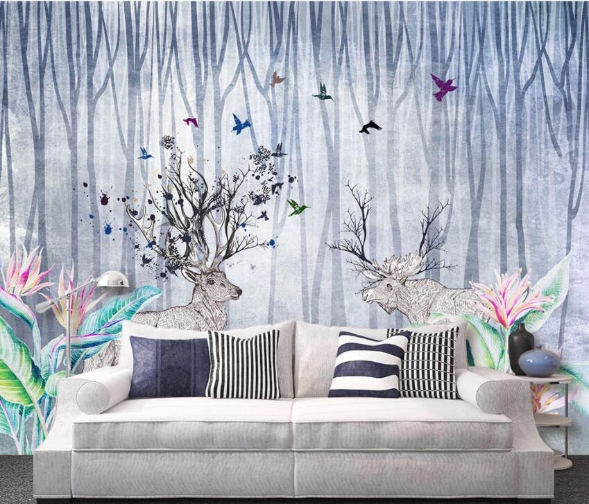 3D Elk Woods 014 Wall Murals Wallpaper AJ Wallpaper 2