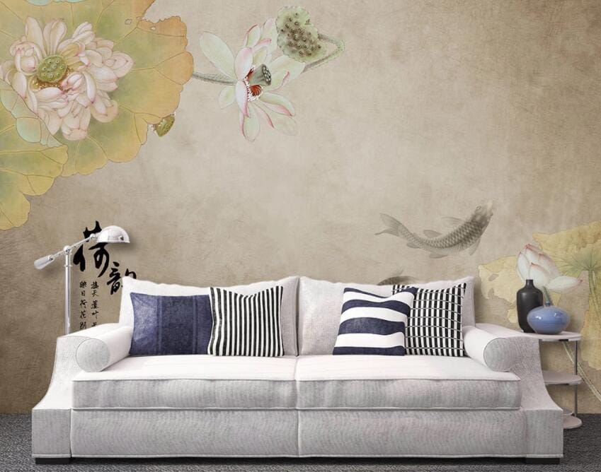 3D Lotus Flower 1422 Wall Murals Wallpaper AJ Wallpaper 2