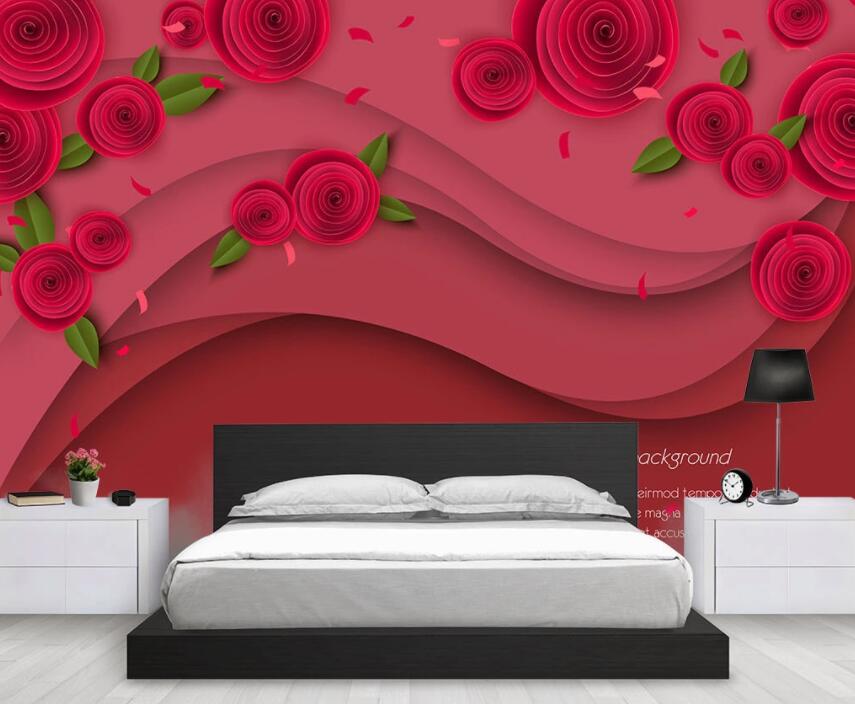3D Red Rose 004 Wall Murals Wallpaper AJ Wallpaper 2