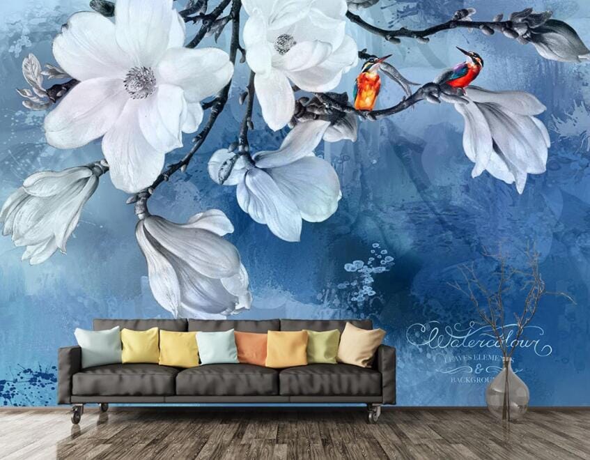3D Flower Bird 1401 Wall Murals Wallpaper AJ Wallpaper 2