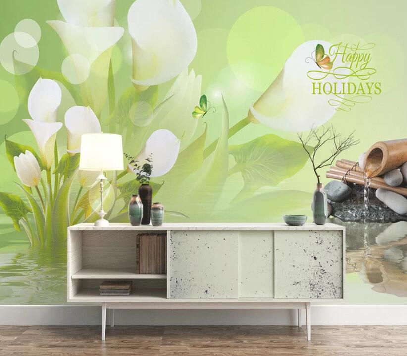 3D Flower Butterfly 1479 Wall Murals Wallpaper AJ Wallpaper 2