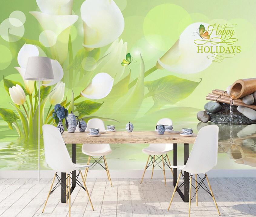 3D Flower Butterfly 1479 Wall Murals Wallpaper AJ Wallpaper 2
