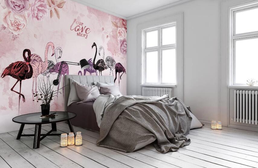 3D Flamingo 1477 Wall Murals Wallpaper AJ Wallpaper 2