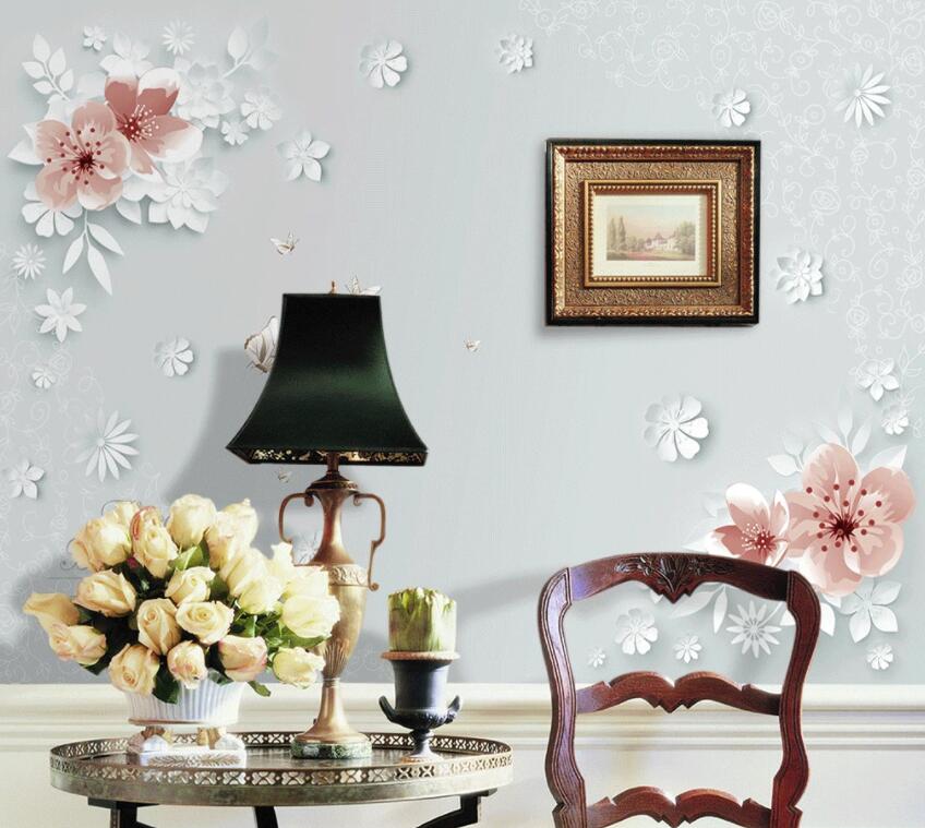 3D Pink Flower 1471 Wall Murals Wallpaper AJ Wallpaper 2