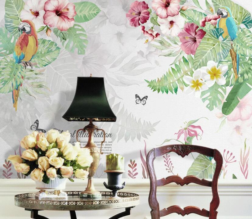 3D Flowers And Leaves 1469 Wall Murals Wallpaper AJ Wallpaper 2