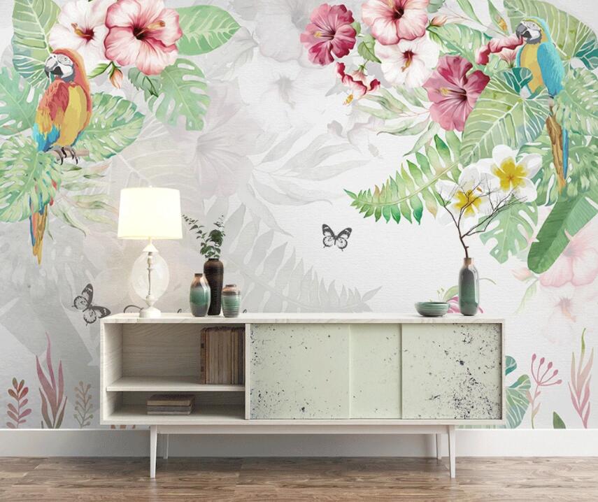 3D Flowers And Leaves 1469 Wall Murals Wallpaper AJ Wallpaper 2