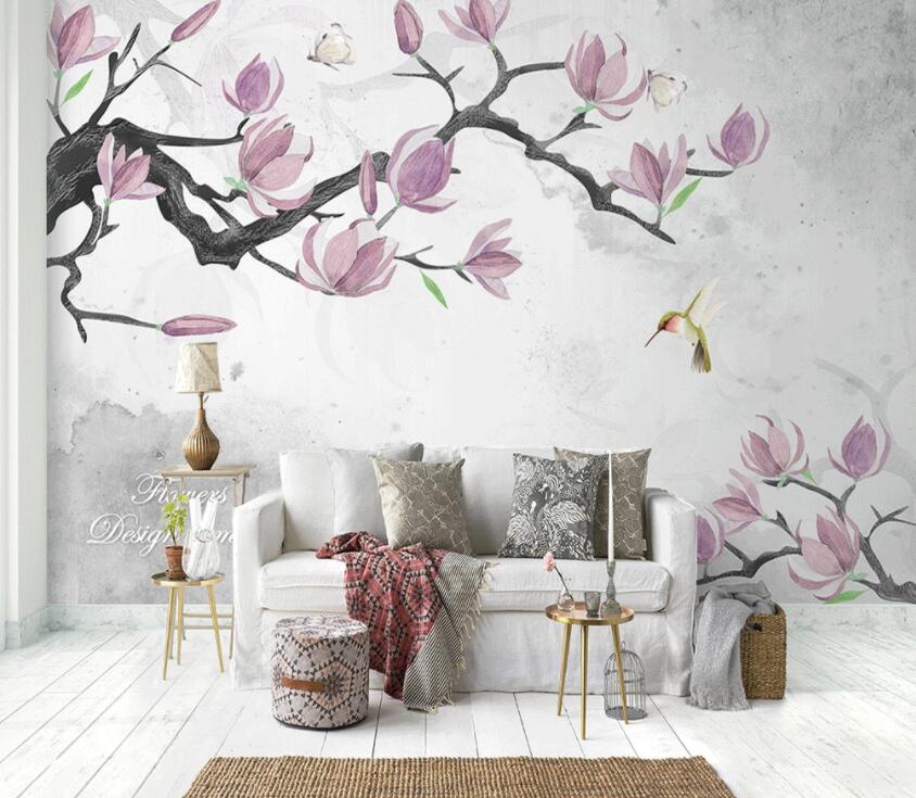 3D Pink Flowers 1466 Wall Murals Wallpaper AJ Wallpaper 2