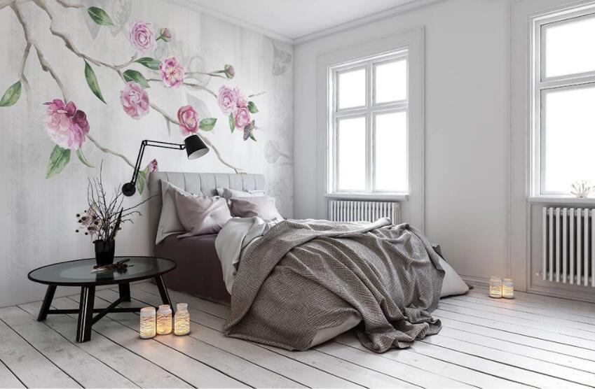 3D Pink Flowers 1464 Wall Murals Wallpaper AJ Wallpaper 2