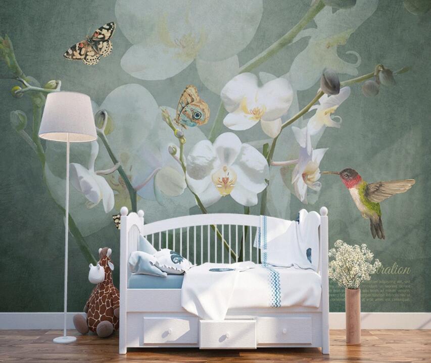 3D Flower Butterfly 1438 Wall Murals Wallpaper AJ Wallpaper 2