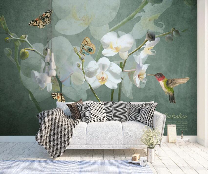 3D Flower Butterfly 1438 Wall Murals Wallpaper AJ Wallpaper 2