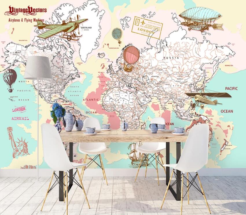 3D Pink Map 1436 Wall Murals Wallpaper AJ Wallpaper 2