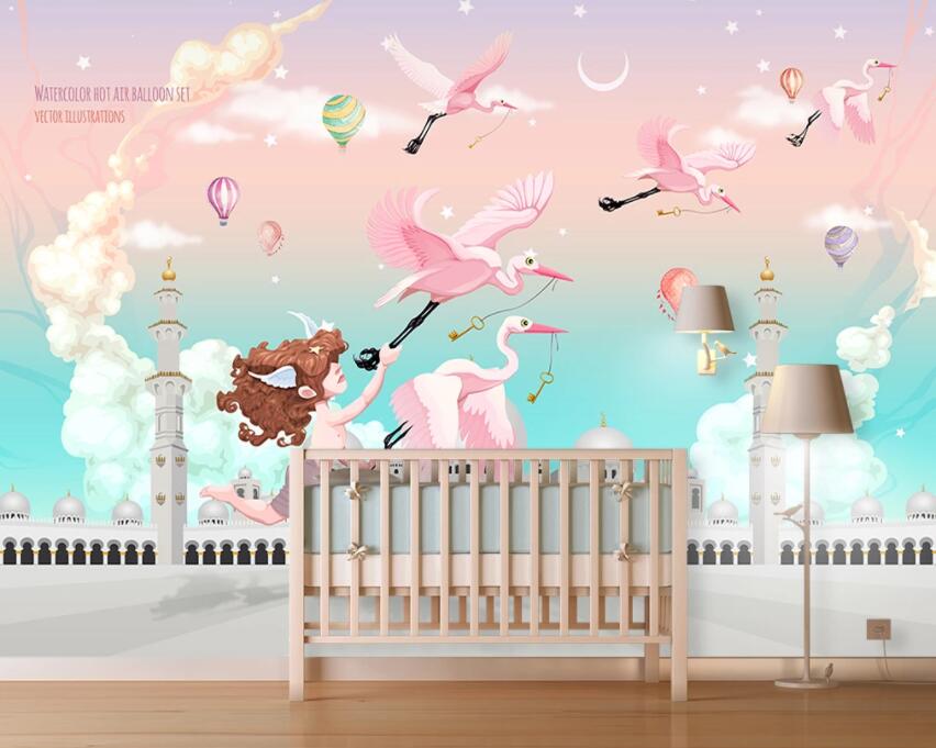 3D Pink Bird 1406 Wall Murals Wallpaper AJ Wallpaper 2