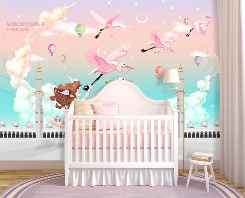3D Pink Bird 1406 Wall Murals Wallpaper AJ Wallpaper 2