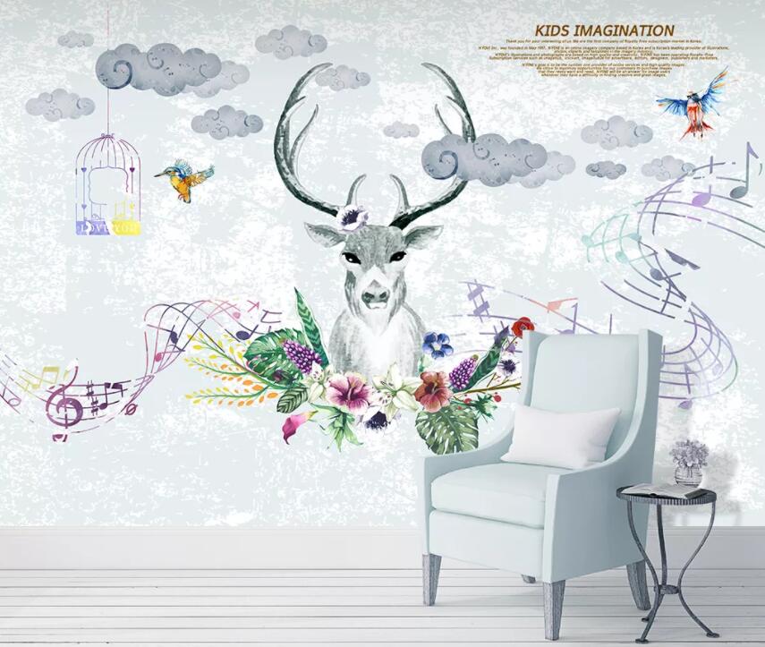 3D Elk Cute 1409 Wall Murals Wallpaper AJ Wallpaper 2