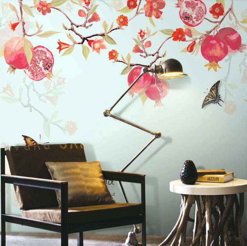 3D Flower Butterfly 1404 Wall Murals Wallpaper AJ Wallpaper 2
