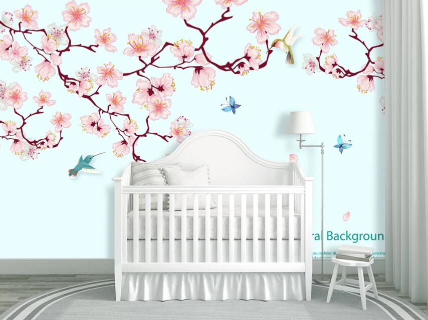 3D Pink Flowers 1395 Wall Murals Wallpaper AJ Wallpaper 2