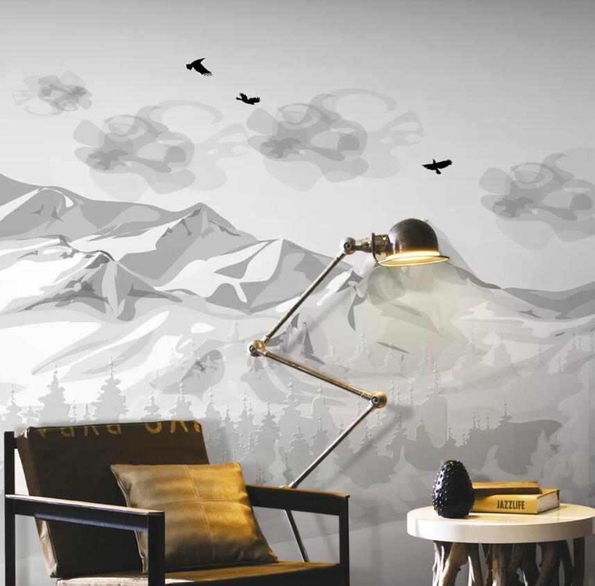 3D Snow Mountain 1391 Wall Murals Wallpaper AJ Wallpaper 2