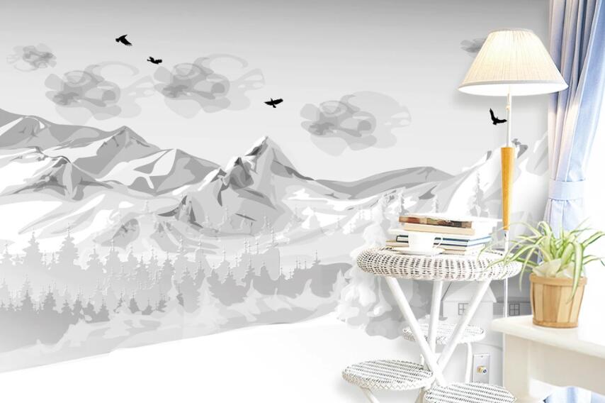 3D Snow Mountain 1391 Wall Murals Wallpaper AJ Wallpaper 2