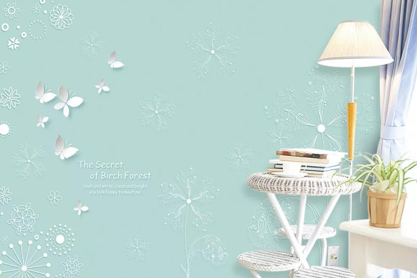 3D White Butterfly 1393 Wall Murals Wallpaper AJ Wallpaper 2