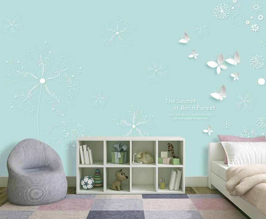 3D White Butterfly 1393 Wall Murals Wallpaper AJ Wallpaper 2