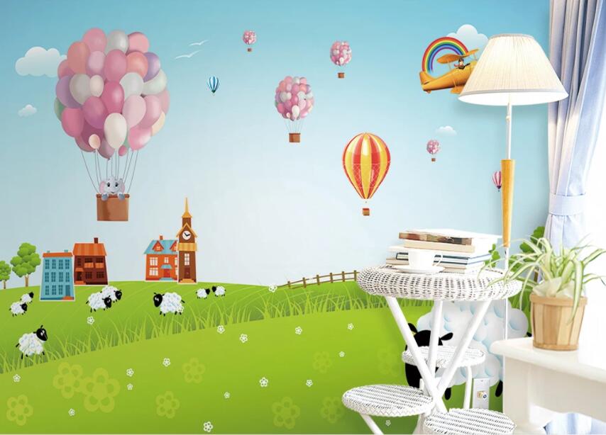 3D Hot Air Balloon 1368 Wall Murals Wallpaper AJ Wallpaper 2