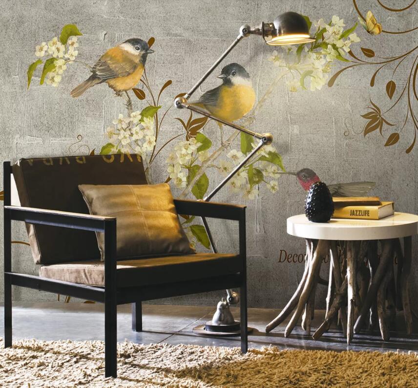 3D Branch Bird 1366 Wall Murals Wallpaper AJ Wallpaper 2