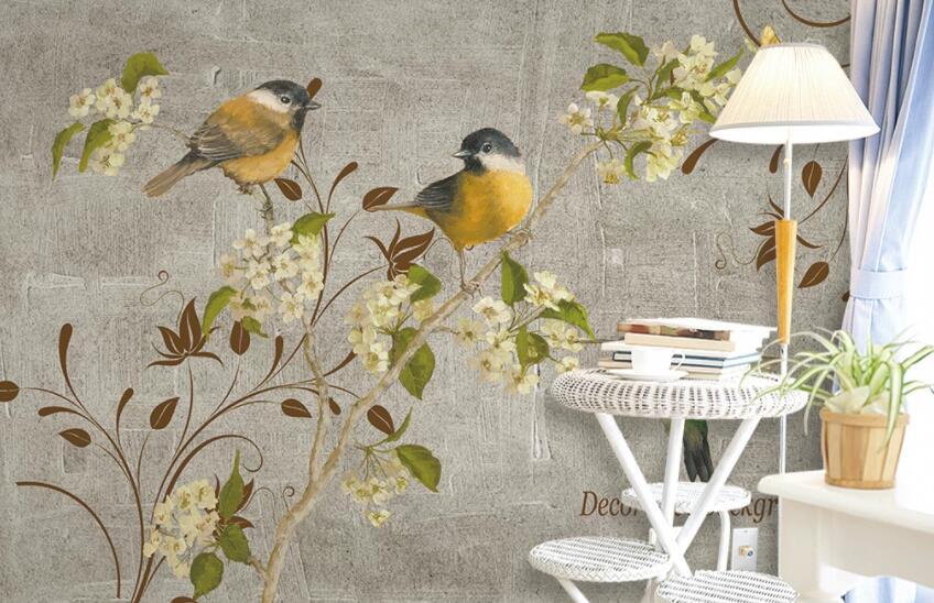 3D Branch Bird 1366 Wall Murals Wallpaper AJ Wallpaper 2