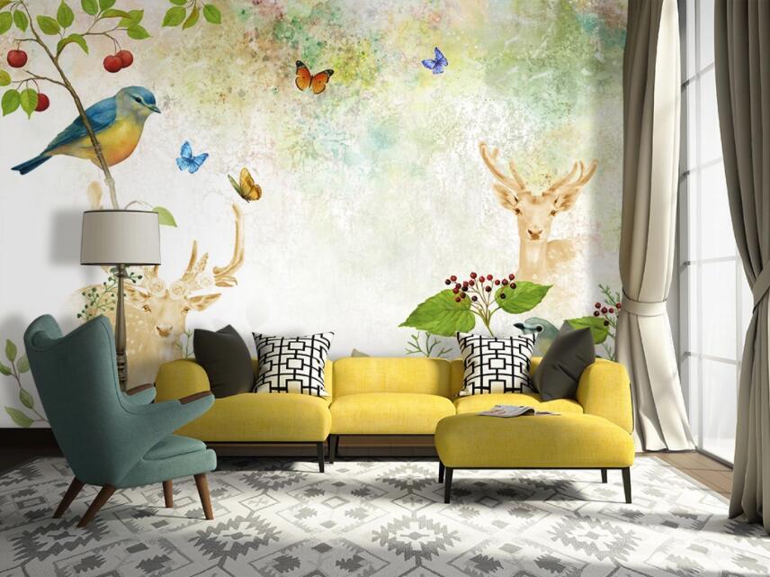 3D Branch Bird 1364 Wall Murals Wallpaper AJ Wallpaper 2