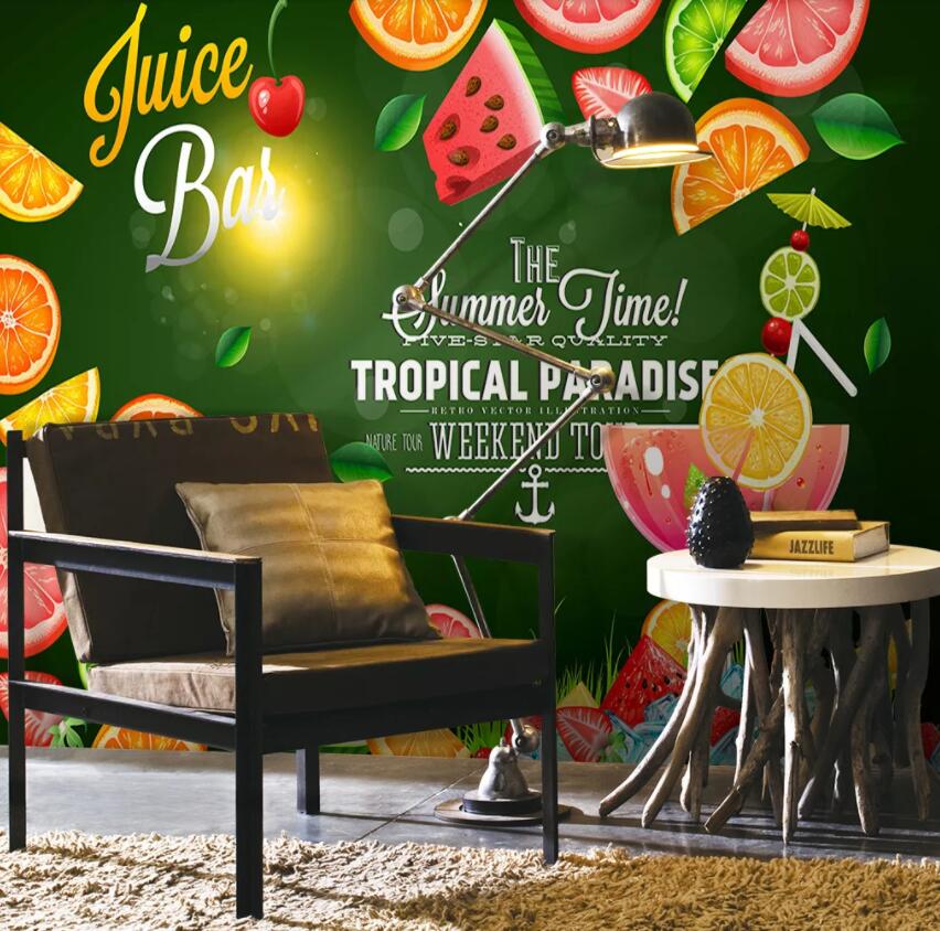 3D Strawberry Orange 1361 Food Wall Murals Wallpaper AJ Wallpaper 2