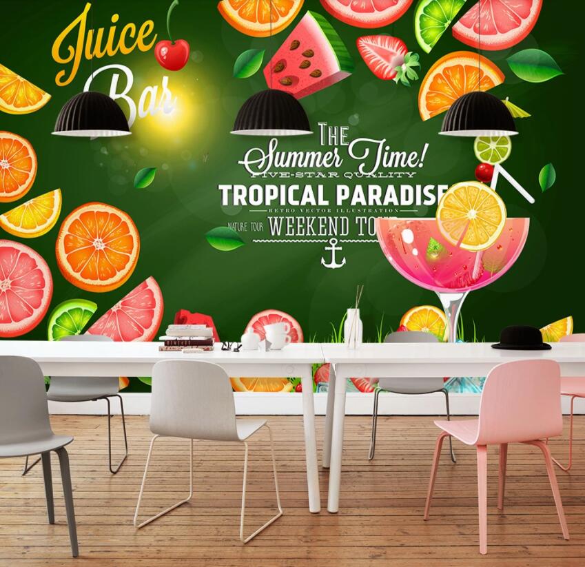 3D Strawberry Orange 1361 Food Wall Murals Wallpaper AJ Wallpaper 2