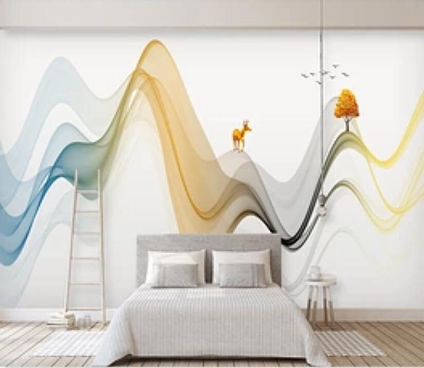 3D Color Wave 2032 Wall Murals Wallpaper AJ Wallpaper 2