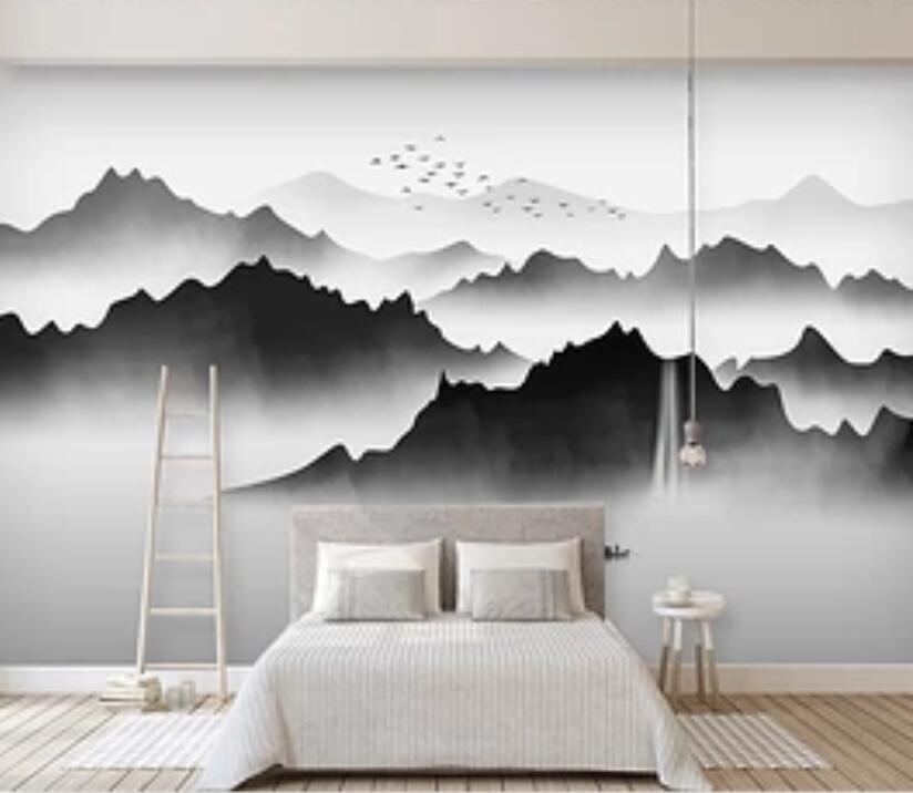 3D Misty Valley 2027 Wall Murals Wallpaper AJ Wallpaper 2