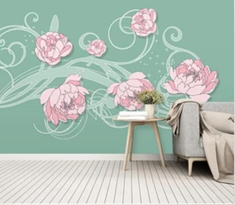 3D Pink Flowers 2956 Wall Murals Wallpaper AJ Wallpaper 2